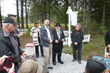 Announcing of the cutting of the ribbon MP André Bellavance, Philémon and mayor Benoit Bourassa