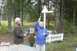 Priest who had served at Ste-Camille giving the blessing of Place Mgr Bonhomme